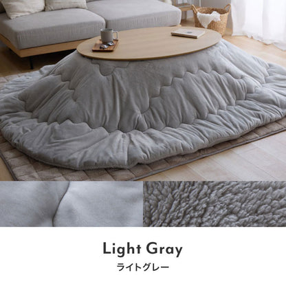 【5%OFF】フランネル×シープボアこたつ布団 楕円形 185×235cm リバーシブル仕様 省スペース 洗える 厚手 こたつ掛け布団 リバーシブル フランネル シープボア 節電 こたつ布団 あったか【送料無料】