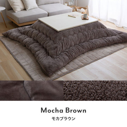 フランネル×シープボアこたつ布団 正方形 185×185cm リバーシブル仕様 省スペース 洗える 厚手 こたつ掛け布団 リバーシブル フランネル シープボア 節電