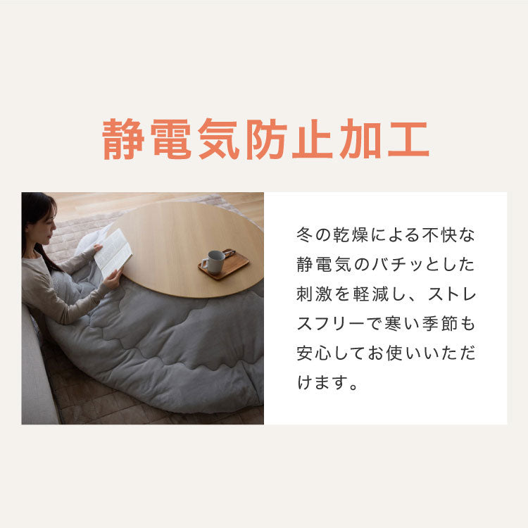 【5%OFF】フランネル×シープボアこたつ布団 円形 直径195cm リバーシブル仕様 省スペース 洗える 厚手 こたつ掛け布団 リバーシブル フランネル シープボア 節電 こたつ布団 あったか【送料無料】