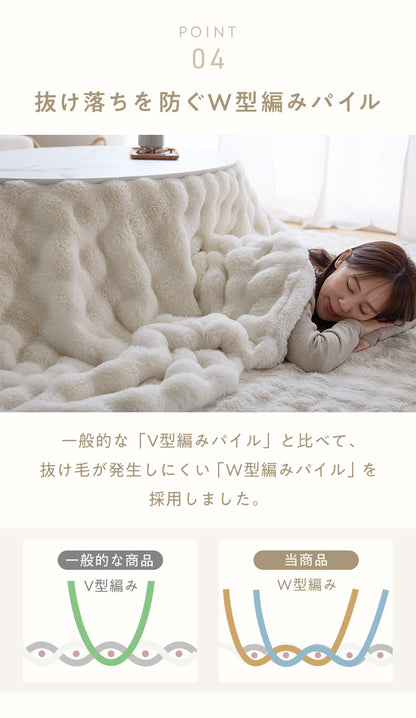 【5%OFF】mocone もこもここたつ布団 楕円形 185×235cm もこもこ こたつ布団 掛け布団 かけふとん ふわふわ 洗える かわいい ぽこぽこ 韓国インテリア おしゃれ 炬燵 コタツ あったか 暖か
