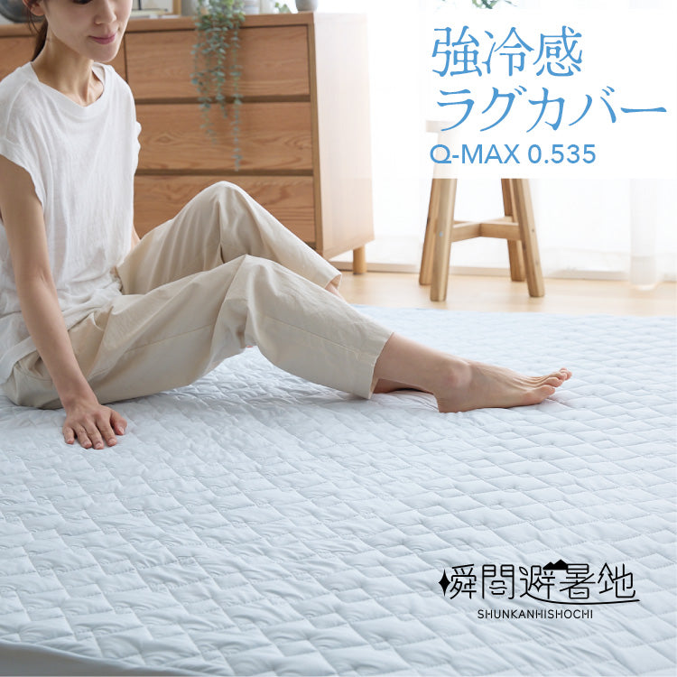 瞬間避暑地 極厚ラグ 205×245cm 強冷感 厚さ60mm 底付き感なし 洗える 丸洗いOK ひんやり さらさら 冷感 吸水速乾 抗菌防臭 防ダニ 冷たい ソファパッド 洗濯可能 ラグ マット カーペット 接触冷