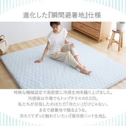 瞬間避暑地 極厚ラグ 205×245cm 強冷感 厚さ60mm 底付き感なし 洗える 丸洗いOK ひんやり さらさら 冷感 吸水速乾 抗菌防臭 防ダニ 冷たい ソファパッド 洗濯可能 ラグ マット カーペット 接触冷