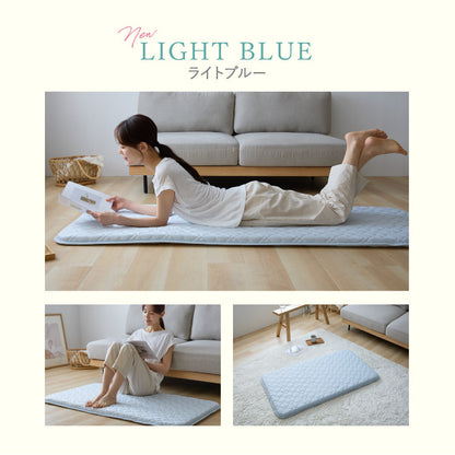 瞬間避暑地 3層ごろ寝マット Lサイズ 65×180cm 強冷感 ウレタン 持ち運び簡単 軽量 ひんやり さらさら 冷感 吸水速乾 抗菌防臭 防ダニ 冷たい ごろ寝 マット 敷布団 布団 冷感素材【送料無料】