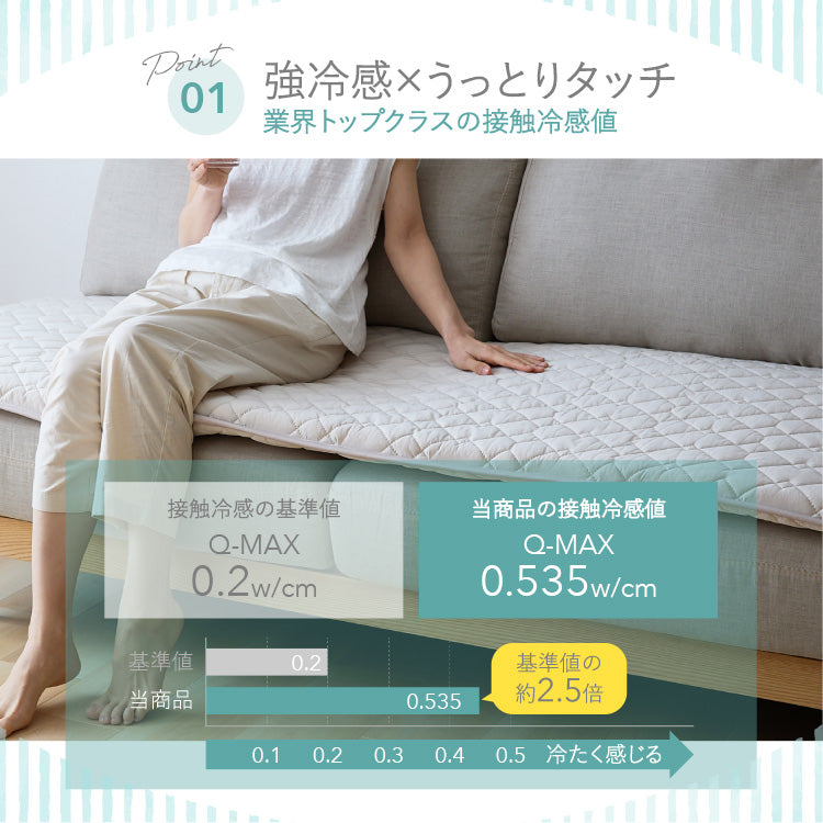 瞬間避暑地 3層ごろ寝マット Lサイズ 65×180cm 強冷感 ウレタン 持ち運び簡単 軽量 ひんやり さらさら 冷感 吸水速乾 抗菌防臭 防ダニ 冷たい ごろ寝 マット 敷布団 布団 冷感素材【送料無料】