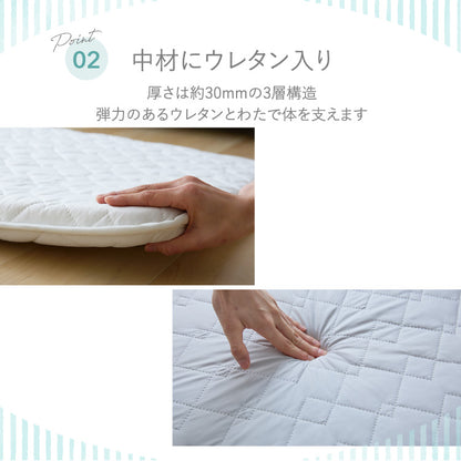 瞬間避暑地 3層ごろ寝マット Mサイズ 65×120cm 強冷感 ウレタン 持ち運び簡単 軽量 ひんやり さらさら 冷感 吸水速乾 抗菌防臭 防ダニ 冷たい ごろ寝 マット 敷布団 布団 冷感素材【送料無料】