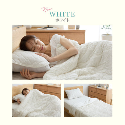 【5%OFF】瞬間避暑地 リバーシブルくしゅくしゅケット セミダブル 160×190cm 強冷感 洗える 丸洗いOK ひんやり さらさら 冷感 吸水速乾 抗菌防臭 防ダニ リバーシブル 冷たい ケット 肌掛け【送料無料】