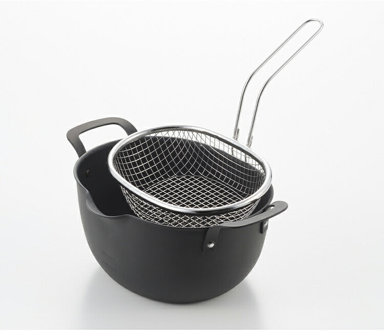 ヨシカワ aikata 揚げ鍋専用 ステンレス揚げザル 日本製 燕三条 鉄製揚げ鍋専用 ざる ザル 食洗機対応 フライヤー バスケット 揚げかご 揚げ物 天ぷら アイカタ PD3028