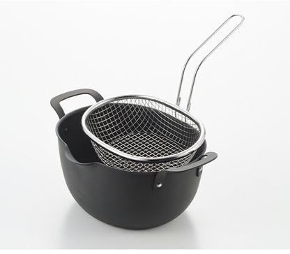 ヨシカワ aikata 揚げ鍋専用 ステンレス揚げザル 日本製 燕三条 鉄製揚げ鍋専用 ざる ザル 食洗機対応 フライヤー バスケット 揚げかご 揚げ物 天ぷら アイカタ PD3028