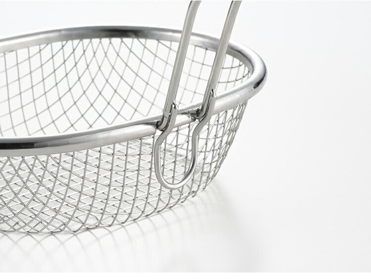 ヨシカワ aikata 揚げ鍋専用 ステンレス揚げザル 日本製 燕三条 鉄製揚げ鍋専用 ざる ザル 食洗機対応 フライヤー バスケット 揚げかご 揚げ物 天ぷら アイカタ PD3028