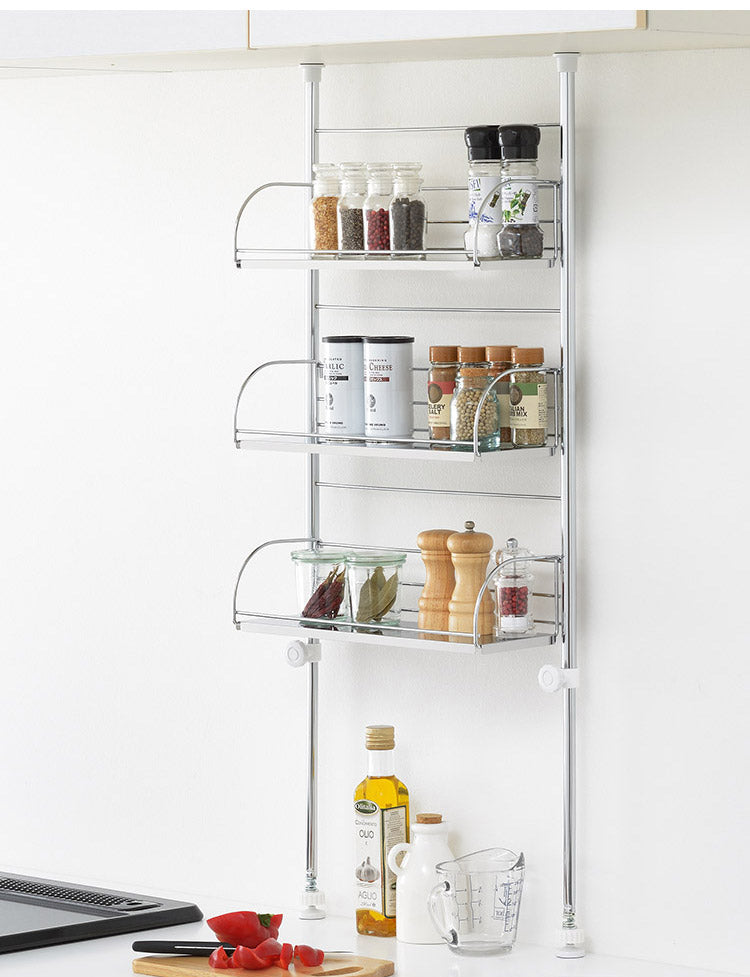 ヨシカワ 日本製 突っ張りスパイスラック 3段 幅40cm 高さ71~111cm 工具不要 突っ張りラック 突っ張り棚 調味料ラック キッチンラック キッチン収納 燕三条 1305112 Yoshikawa