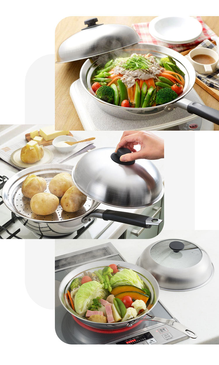 【選べる6タイプ】ヨシカワ 日本製 フライパン用 蒸しプレート ドーム型 簡単 蒸し器 燕三条 ステンレス せいろ セイロ 蒸篭 蒸し器 フライパン
