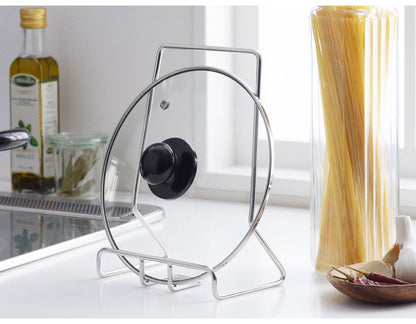 ヨシカワ 日本製 燕三条 Hi! 鍋蓋スタンド 鍋蓋ホルダー ステンレス製 まな板スタンド タブレットスタンド 鍋蓋 鍋フタ 鍋蓋置き 鍋蓋立て レシピ本 キッチン収納 Yoshikawa キッチンツール シンプル