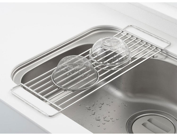 ヨシカワ 日本製 燕三条 Hi! シンクラック 奥行57cm しっかり頑丈サポートラック ステンレス製 水切りラック キッチンラック まな板置き フライパン置き 棚 キッチン収納 Yoshikawa おしゃれ シンプル