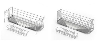 ヨシカワ 日本製 スリムなシンクサイド幅の広がる水切り 伸縮 幅10~17×奥行47cm ステンレス製 燕三条 水切りカゴ 水切りかご スライド水切り 水切りラック Yoshikawa 1306197