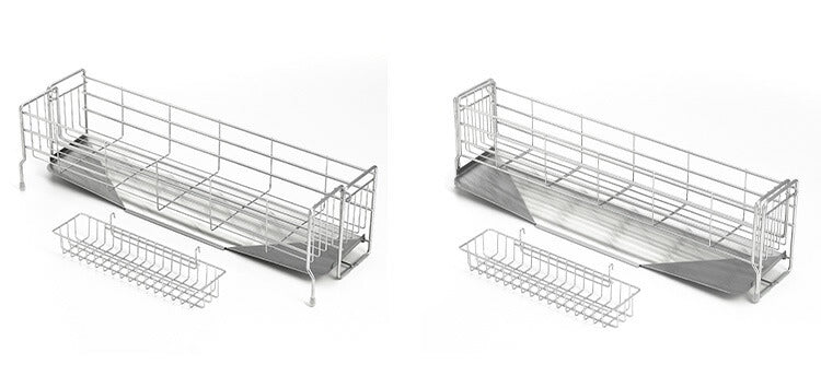 ヨシカワ 日本製 スリムなシンクサイド幅の広がる水切り 伸縮 幅10~17×奥行57cm ステンレス製 燕三条 水切りカゴ 水切りかご スライド水切り 水切りラック Yoshikawa 1306198