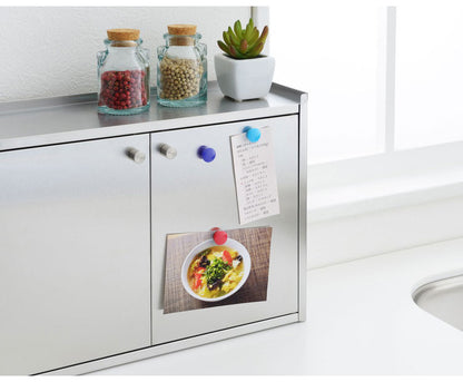 ヨシカワ 日本製 燕三条 Hi! スパイスラック 幅36cm ステンレス製 調味料ラック 扉収納 かんのん開きのステンレス製スパイスラック キッチンラック キッチン収納 Yoshikawa おしゃれ 卓上 ミラー 台所