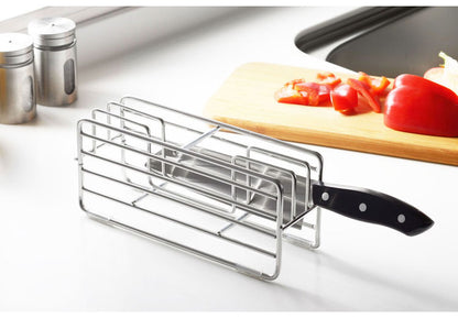 ヨシカワ 日本製 燕三条 Hi! 横置き包丁スタンド ナイフスタンド 包丁ケース ステンレス製 刃物系をまとめて収納 食洗機対応 ツールスタンド キッチン収納 Yoshikawa スリム 通気性 省スペース