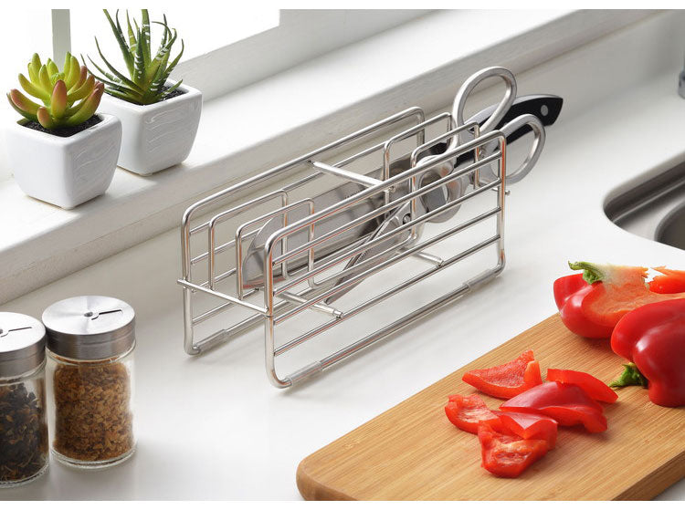 ヨシカワ 日本製 燕三条 Hi! 横置き包丁スタンド ナイフスタンド 包丁ケース ステンレス製 刃物系をまとめて収納 食洗機対応 ツールスタンド キッチン収納 Yoshikawa スリム 通気性 省スペース