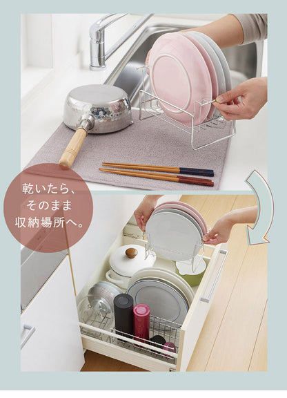 to Unify ユニファイ ミニ折りたたみ水切りカゴ 日本製 燕三条 食洗機対応 水切りラック オールステンレス製 折りたたみ式 水切りかご 皿立て ヨシカワ Yoshikawa 1306229