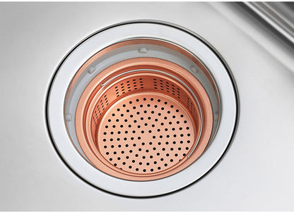 日本製 燕三条 純銅製 ゴミ受け 浅型 流し用 シンク 排水口 ごみ受け 13.5cm 抗菌 ぬめり ヌメリ 対策 悪臭防止 ゴミポケット ごみポケット かご カゴ バスケット 排水溝