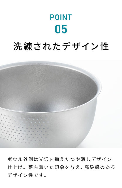 ヨシカワ 日本製 水切りボウル 米とぎボウル 1~2合用 18cm 傷を防ぐ新素材 銀河材ステンレス使用 燕三条 3way 洗米ボウル ざる 湯切り 水切り 米とぎ 米研ぎ