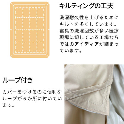病院用寝具工場で作った 制菌 掛け布団 日本製 洗える シングル 通年 掛布団 掛ふとん 国産 春夏秋冬 オールシーズン 病院仕様 洗濯OK