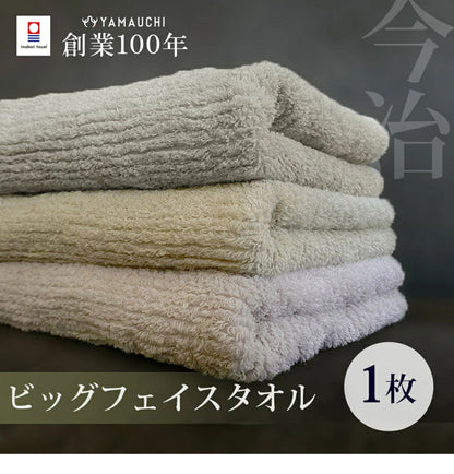 今治タオル ビッグフェイスタオル 1枚 中厚 40×100cm 綿100% 日本製 今治タオル スポーツタオル バスタオル 小さめ 無地 吸水 高品質 色落ち・毛羽落ちしにくい スモーキーストライプ(代引不可)