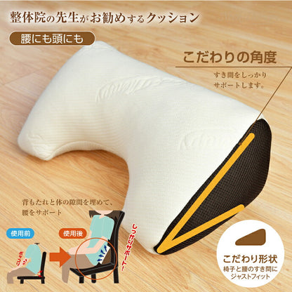 腰にも頭にも 整体院の先生がお勧めするクッション 腰サポート ひじ置き お昼寝まくら くつろぎアイテム マルチクッション ネックセラピー(代引不可)