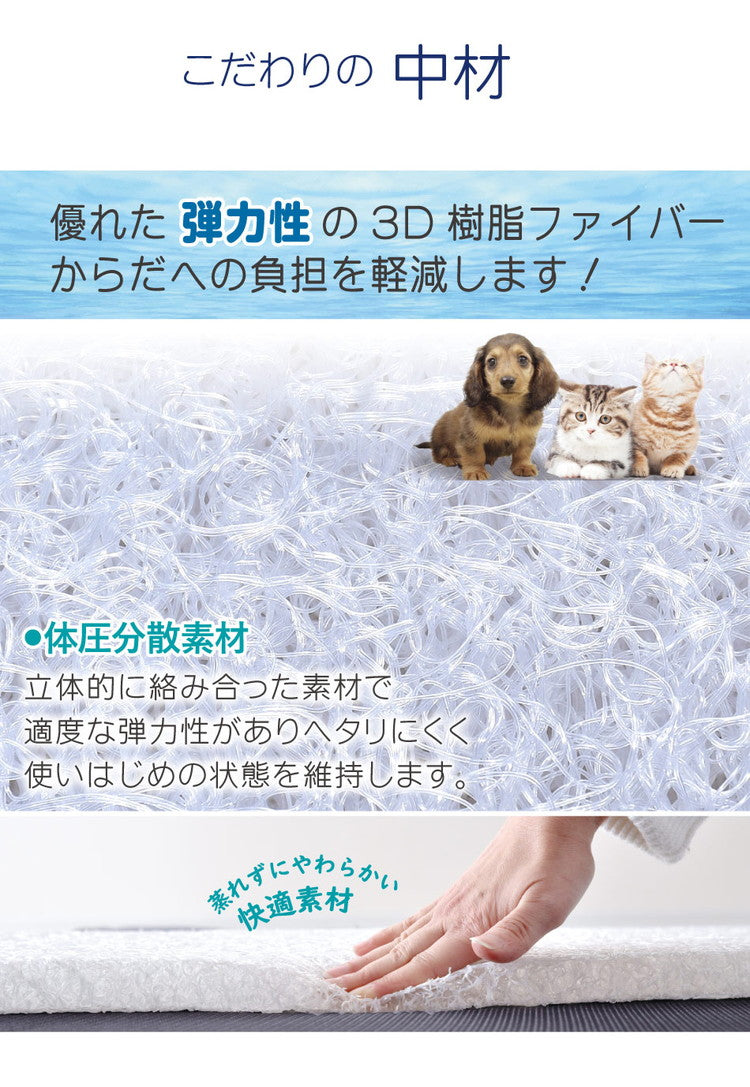 ペットマット 約45×35cm 動物病院の先生がお勧め 通気性 メッシュ素材 樹脂ファイバー 体圧分散 弾力性 3Dマット 洗える 水洗い ペット用 犬 ドッグマット 猫 リビング(代引不可)