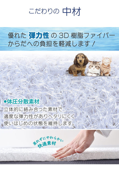 ペットマット 約45×35cm 動物病院の先生がお勧め 通気性 メッシュ素材 樹脂ファイバー 体圧分散 弾力性 3Dマット 洗える 水洗い ペット用 犬 ドッグマット 猫 リビング(代引不可)