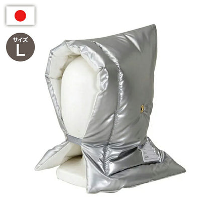 防災頭巾 L アルミ防災頭巾 アルミ蒸着 難燃素材を使用 日本製 30×46cm 【(公財)日本防炎協会認定品】 防災ずきん 防災製品 防災グッズ カネカロン スーパーエクスター 難燃生地 難燃わた 防災(代引不可)
