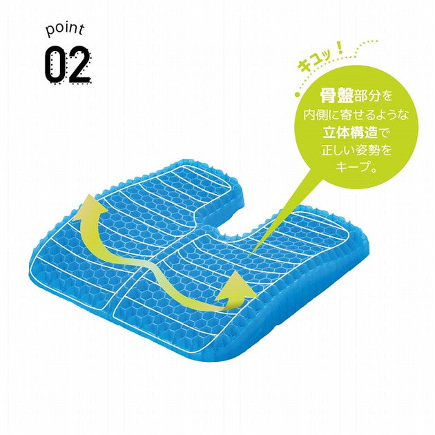 ジェルクッション 約40×39cm 整体院の先生がお勧めする お尻にフィット 体圧分散 ゲルクッション 二層ハニカム構造 GELクッション 四角型(代引不可)