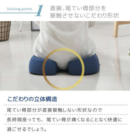 お尻ラップクッション 約36×40cm 整体師が勧める 低反発ウレタンフォーム もっちり やわらか 優しい デスクワーク おしり 座布団 椅子 いす(代引不可)