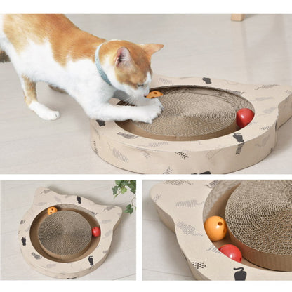 爪とぎ 猫 ボール付 動物病院の先生がお勧め ネコ型 ダンボール 鈴 サークル 円 かわいい 段ボール 頑丈 ガリガリ ねこ つめとぎ ペット用品 爪研ぎ(代引不可)