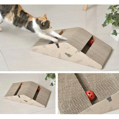 爪とぎ 猫 ボール付 動物病院の先生がお勧め 山型 ダンボール 鈴 おすすめ かわいい 段ボール 頑丈 ガリガリ ねこ つめとぎ ペット用品 爪研ぎ 安定(代引不可)