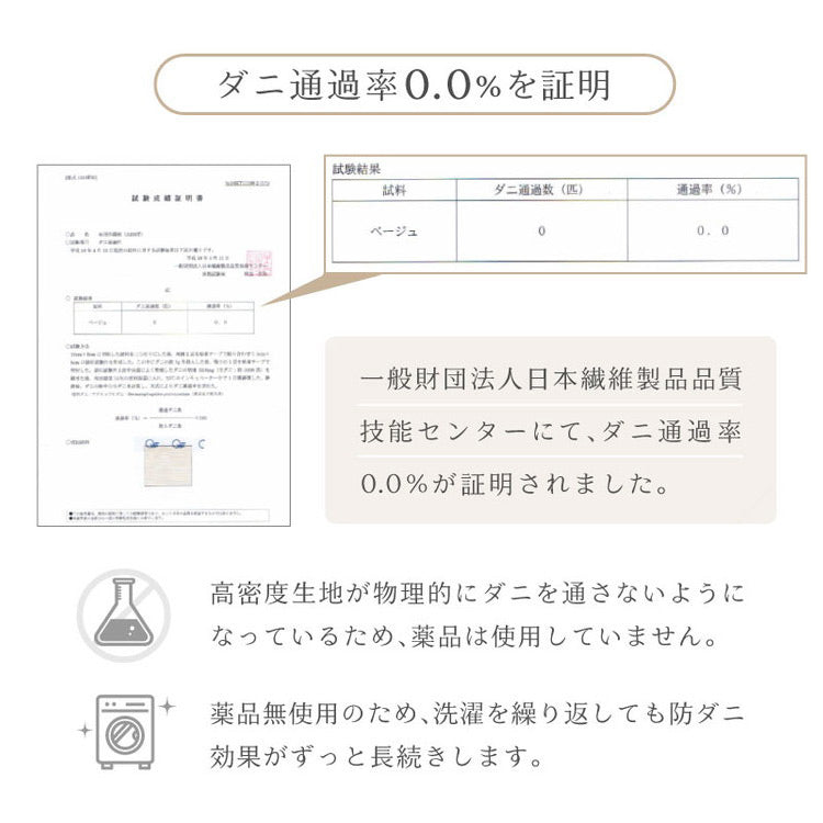 ダニ通過率0％ 掛け布団カバー ジュニア シングルロング セミダブルロング ダブルロング 135×185cm 150×210cm 170×210cm 190×210cm ダニを通さない 防ダニ ホテル仕様 カバー 布団カバー 寝具カバー