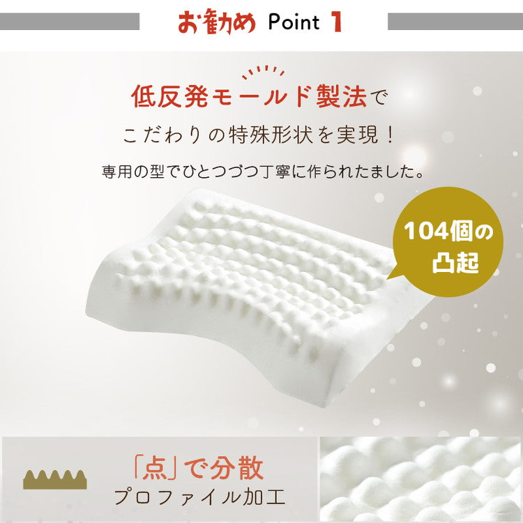枕 整体師が勧める 点で支える枕 37×50cm 小さめ もっちり 低反発ウレタンフォーム 体圧分散 指圧効果 フィット 頸椎安定 快眠枕 まくら 先生監修 首サポート カバーが洗える(代引不可)