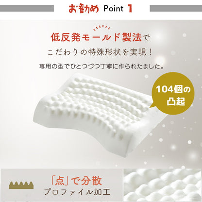 枕 整体師が勧める 点で支える枕 37×50cm 小さめ もっちり 低反発ウレタンフォーム 体圧分散 指圧効果 フィット 頸椎安定 快眠枕 まくら 先生監修 首サポート カバーが洗える(代引不可)