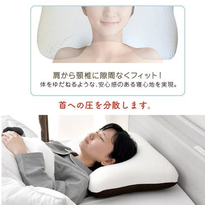 枕 整体師が勧める 肩までフィット枕 40×55cm じんわり 低反発ウレタン 体圧分散 肩までリラックス 包み込む枕 癒し枕 快眠枕 まくら 先生監修 首サポート カバーが洗える 贈り物(代引不可)