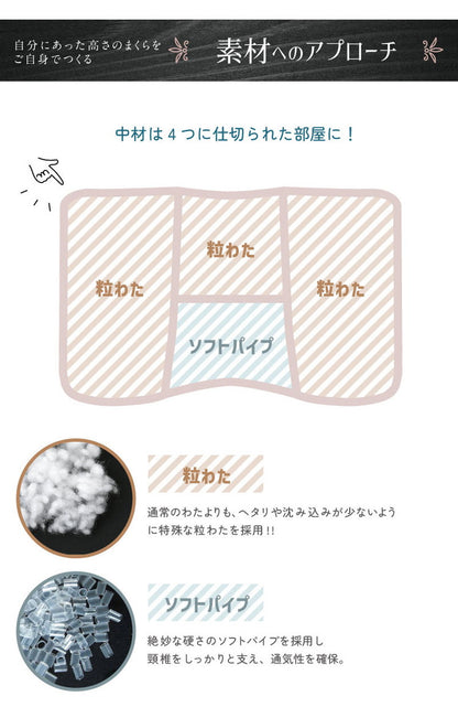 枕 高さ調節 高め 低め 48×70cm エクスクルーシブ Exclusive まるでオーダーメイド 頸椎安定 整体師が勧める まくら 快眠枕 首 肩 サポート 横向き寝対応設計 ふんわり柔らかな生地 プレゼント 寝具(代引不可)