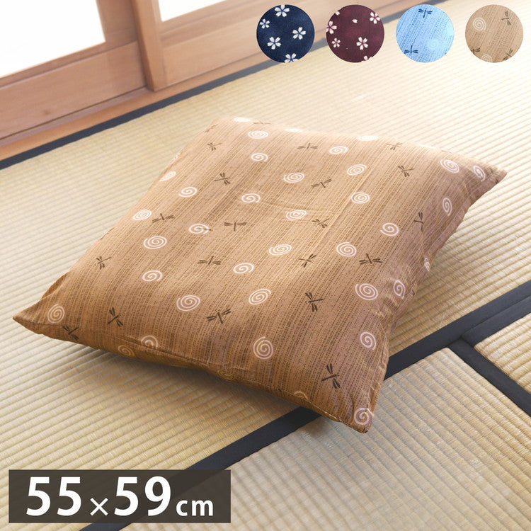 座布団カバー 55×59cm 和柄 和風 選べる4種 丸洗い ファスナー 座布団 おしゃれ 銘仙判 桜 インテリア おしゃれ 北欧 オールシーズン シンプル コンパクト リビング ダイニング(代引不可)