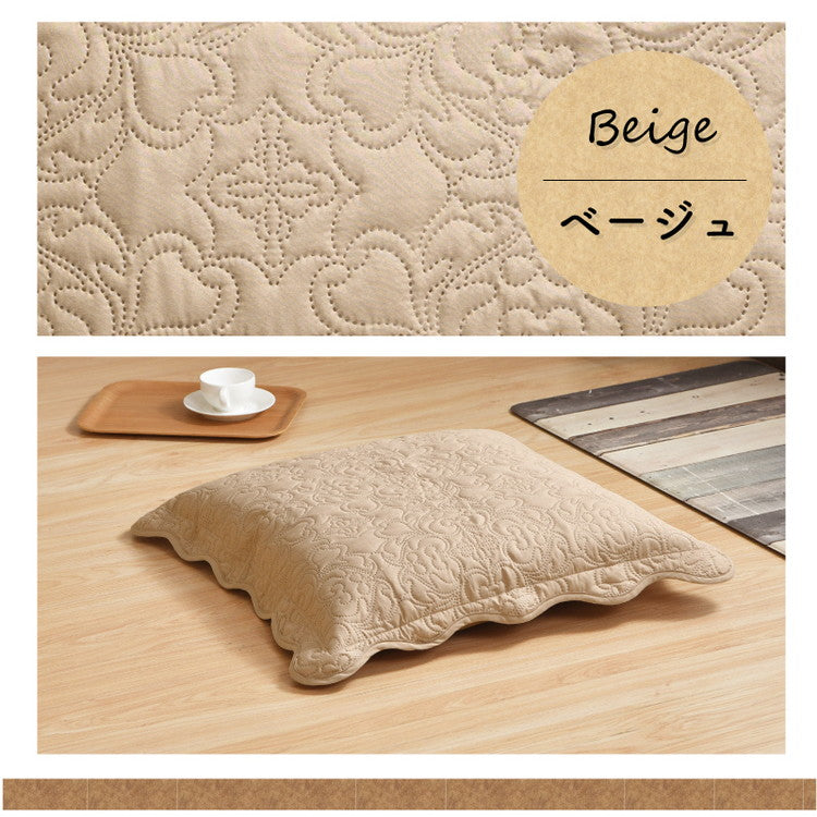 座布団カバー 55×59cm 超音波キルト 銘仙判 座ぶとんカバー ザブトンカバー おしゃれ 大人可愛い フリル 超音波キルト柄 丸洗いOK インテリア おしゃれ 北欧 オールシーズン シンプル コンパクト(代引不可)