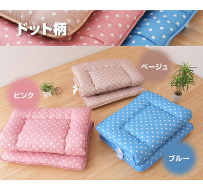 日本製 色柄 敷布団 ジュニア 約85×185cm 抗菌防臭加工 固くわた入り 三層構造 選べる6種 ドット ちぇく 軽量 コンパクト 国産 持ち運び簡単 ほこりの出にくい 来客用 一人暮らし ワンルーム 新生活(代引不可)