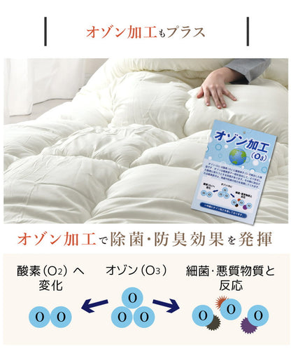 ボリューム掛け布団 日本製 中綿1.8kg シングルロング 東洋紡フィルハーモニー綿使用 4隅 ループ付き ほこりが出にくい オゾン加工 除菌 防臭 国産 ボリューム 極厚 シングルロングサイズ(代引不可)