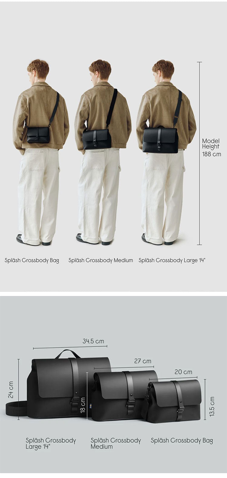 【国内正規品】 Gaston Luga ガストンルーガ Splash Crossbody Bag ショルダーバッグ クロスバッグ 斜めかけ 肩かけ クラッチ カバン 1.9L 撥水 防水 ポケット エコ おしゃれ 北欧 CB100 CB104