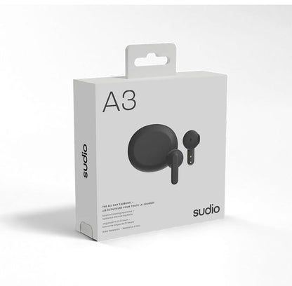 【国内正規品】 sudio A3 インナーイヤー型完全ワイヤレスイヤホン Bluetooth SBC 防水 IPX4 マイク 音声アシスタント コンパクト USB TypeC 北欧 おしゃれ ブラック ホワイト