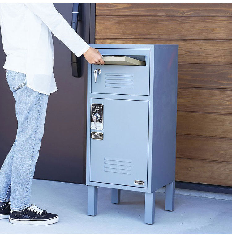 SETOCRAFT 宅配ボックス ポスト付き ロッカー型 一戸建て用 自宅用 おしゃれ 一体型 置き型 ポスト 大容量 スタンドポスト 宅配ポスト 郵便ポスト 自宅用 モダン アメリカン