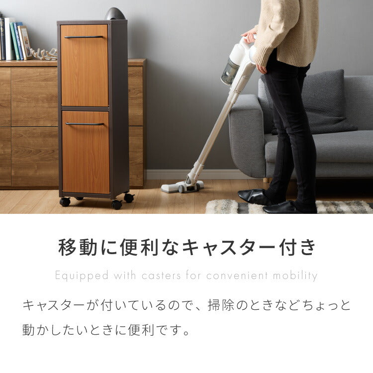 セトクラフト ゴミ箱 分別 縦型 2段 ガルバリウム鋼板&ステンレス おしゃれ キッチン ふた付き 2分別 大容量 ワゴン 40L ダストボックス リビング ペダル ごみ箱 足踏み 新生活(代引不可)