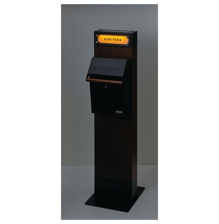 SETOCRFT スタンドポスト ライト付き ネームライト付ポストスタンド ガルバリウム使用 ポスト置き型 ポスト 大容量 スタンドポスト 宅配ポスト 郵便ポスト 自宅用 モダン 北欧