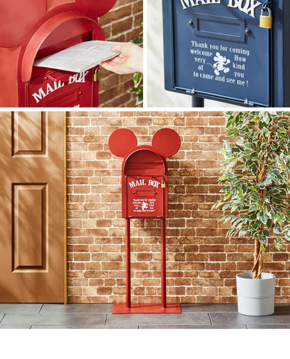 ポスト ミッキー 置き型 郵便受け 置き型ポスト 郵便ポスト スタンドタイプ 北欧 スタンド おしゃれ ディズニー Disney 郵便 メール便 アンティーク スタンドポスト メールボックス 宅配ボックス 戸建 鍵付き